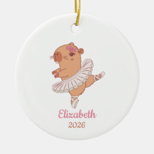 Ballerina Capybara, Schattig Ballet Dansen Keramisch Ornament