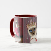 Ballerina Cat Chocolate Point Siamese Dancer Mok (Voorkant links)