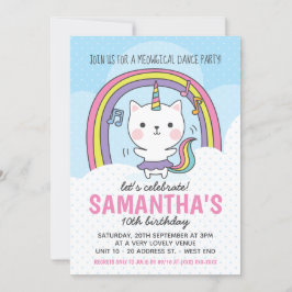 Ballerina Caticorn Kat Eenhoorn Feest Kaart