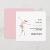 Ballerina Center Stage Kinderverjaardagsfeestje Kaart (Voorkant / Achterkant)