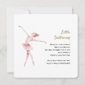 Ballerina Center Stage Kinderverjaardagsfeestje Kaart (Voorkant)