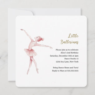 Ballerina Center Stage Kinderverjaardagsfeestje Kaart
