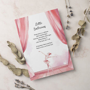 Ballerina Center Stage Kinderverjaardagsfeestje Kaart