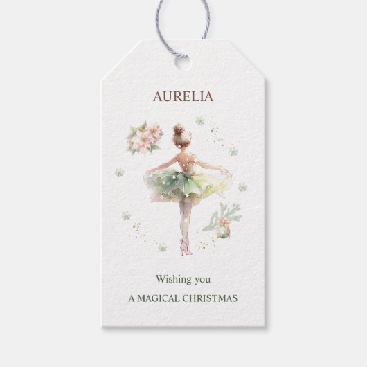 Ballerina Christmas Gift Label Cadeaulabel (Voorkant)