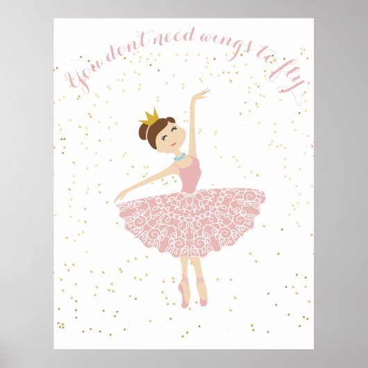 ballerina citeert dat je geen vleugels nodig hebt  poster (Voorkant)