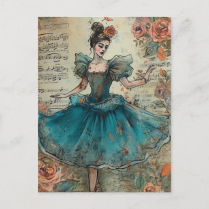 Ballerina Collage Briefkaart