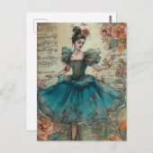 Ballerina Collage Briefkaart (Voorkant / Achterkant)