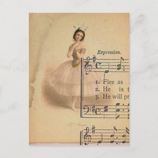 Ballerina Collage Briefkaart (Voorkant)