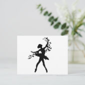 Ballerina contouren met vlinders briefkaart (Staand voorkant)