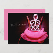 Ballerina Crown Uitnodiging Briefkaart (Voorkant / Achterkant)