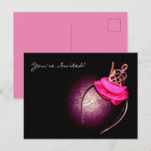 Ballerina Crown Uitnodiging Briefkaart (Voorkant / Achterkant)
