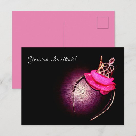 Ballerina Crown Uitnodiging Briefkaart (Voorkant / Achterkant)