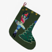Ballerina Custom Christmas Stocking Grote Kerstsok (Voorkant (Hangend))