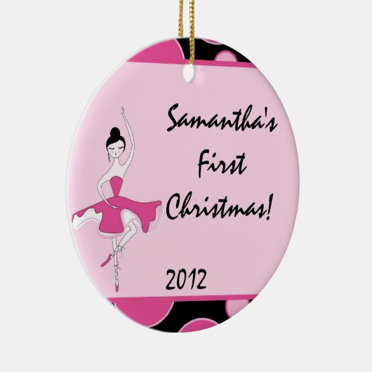 Ballerina Dance Ballet Gepersonaliseerde Naam Orna Keramisch Ornament (Rechts)