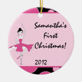 Ballerina Dance Ballet Gepersonaliseerde Naam Orna Keramisch Ornament (Voorkant)