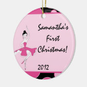 Ballerina Dance Ballet Gepersonaliseerde Naam Orna Keramisch Ornament (Links)