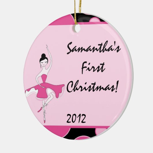 Ballerina Dance Ballet Gepersonaliseerde Naam Orna Keramisch Ornament (Links)