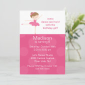 Ballerina Dance Birthday Invitation Kaart (Staand voorkant)