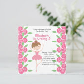 Ballerina Dance Birthday Invitation Kaart (Staand voorkant)