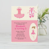 Ballerina Dance Birthday Invitation Kaart (Staand voorkant)