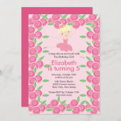 Ballerina Dance Birthday Invitation Kaart (Voorkant / Achterkant)