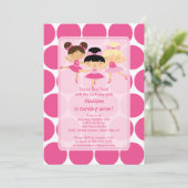 Ballerina Dance Birthday Invitation Kaart (Staand voorkant)