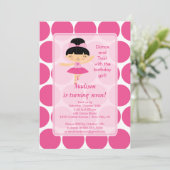 Ballerina Dance Birthday Invitation Kaart (Staand voorkant)