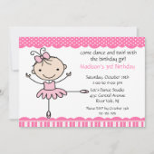 Ballerina Dance Birthday Invitation Kaart (Voorkant)