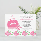 Ballerina Dance Birthday Invitation Kaart (Staand voorkant)