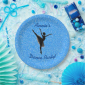 Ballerina Dance Blue Sparkle Papieren Bordje (Feest)