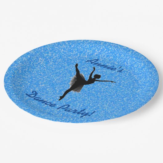 Ballerina Dance Blue Sparkle Papieren Bordje (Gekanteld)