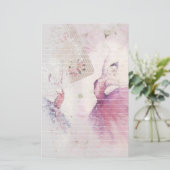 Ballerina Dance Duo Floral Lined Briefpapier (Staand voorkant)