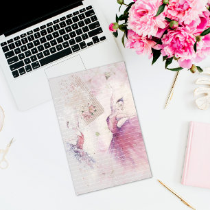 Ballerina Dance Duo Floral Lined Briefpapier