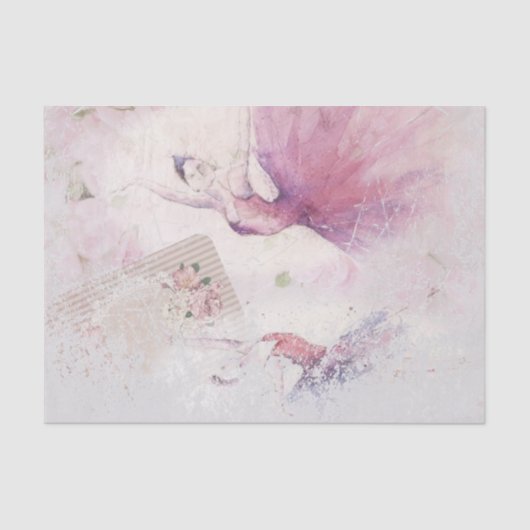 Ballerina Dance Duo Floral-ontkoppeling Tissuepapier (Voorkant)