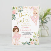 Ballerina Dance en Twirl Birthday Invitation Kaart (Staand voorkant)