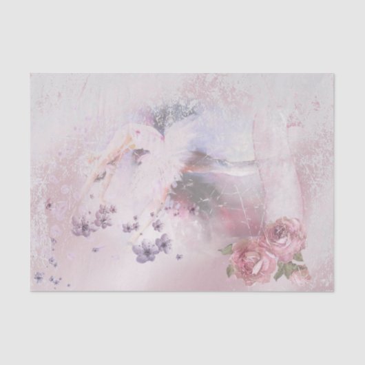 Ballerina Dance Florals Ribbon Decoupage Tissuepapier (Voorkant)