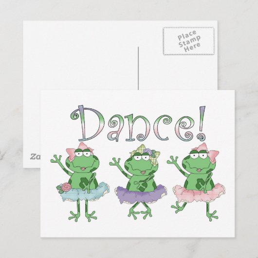 Ballerina Dance Frogs Briefkaart (Voorkant / Achterkant)