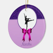 Ballerina Dance Glitter en Bow Ceramic Ornament (Links)