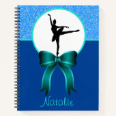 Ballerina Dance Glitter en Bow Notitieboek (Voorkant)