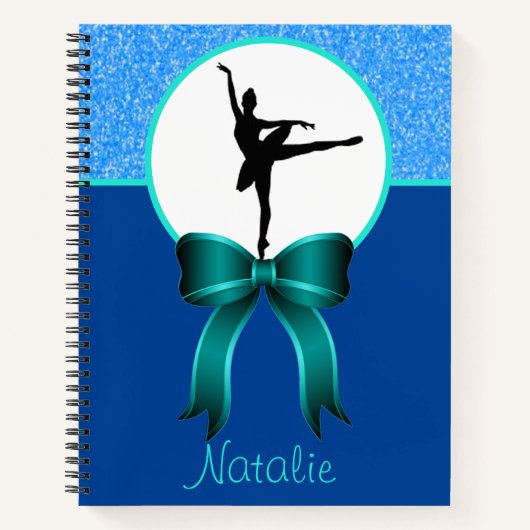 Ballerina Dance Glitter en Bow Notitieboek (Voorkant)