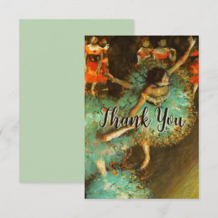 Ballerina Dance Groene Danser Edger Degas Schilder Bedankkaart