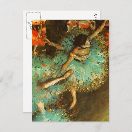 Ballerina Dance Groene Danser Edger Degas Schilder Briefkaart (Voorkant / Achterkant)