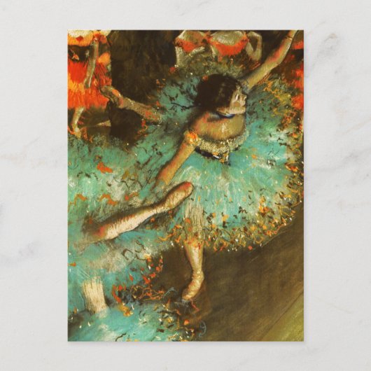 Ballerina Dance Groene Danser Edger Degas Schilder Briefkaart (Voorkant)