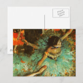 Ballerina Dance Groene Danser Edger Degas Schilder Briefkaart (Voorkant / Achterkant)