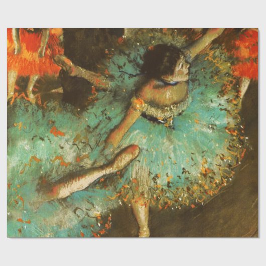 Ballerina Dance Groene Danser Edger Degas Schilder Cadeaupapier (Vlak)