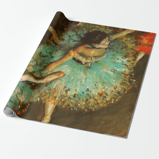 Ballerina Dance Groene Danser Edger Degas Schilder Cadeaupapier (Uitgerold)