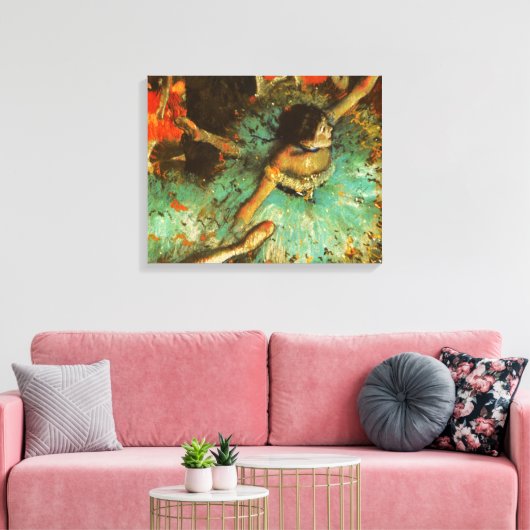 Ballerina Dance Groene Danser Edger Degas Schilder Canvas Afdruk (Insitu (Woonkamer))