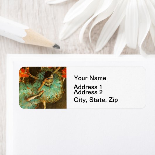 Ballerina Dance Groene Danser Edger Degas Schilder Etiket (Insitu)