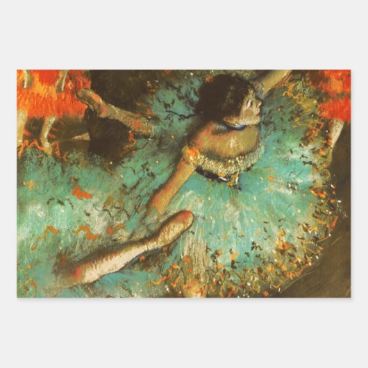 Ballerina Dance Groene Danser Edger Degas Schilder Inpakpapier Vel (Voorkant)