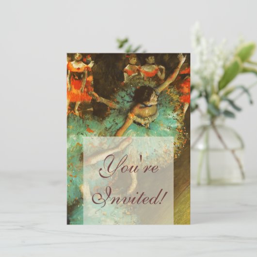 Ballerina Dance Groene Danser Edger Degas Schilder Kaart (Staand voorkant)